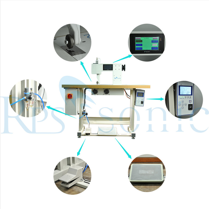 Titanium Horn Ultrasonic Sewing Machine For Non Woven Welding 800W 0
