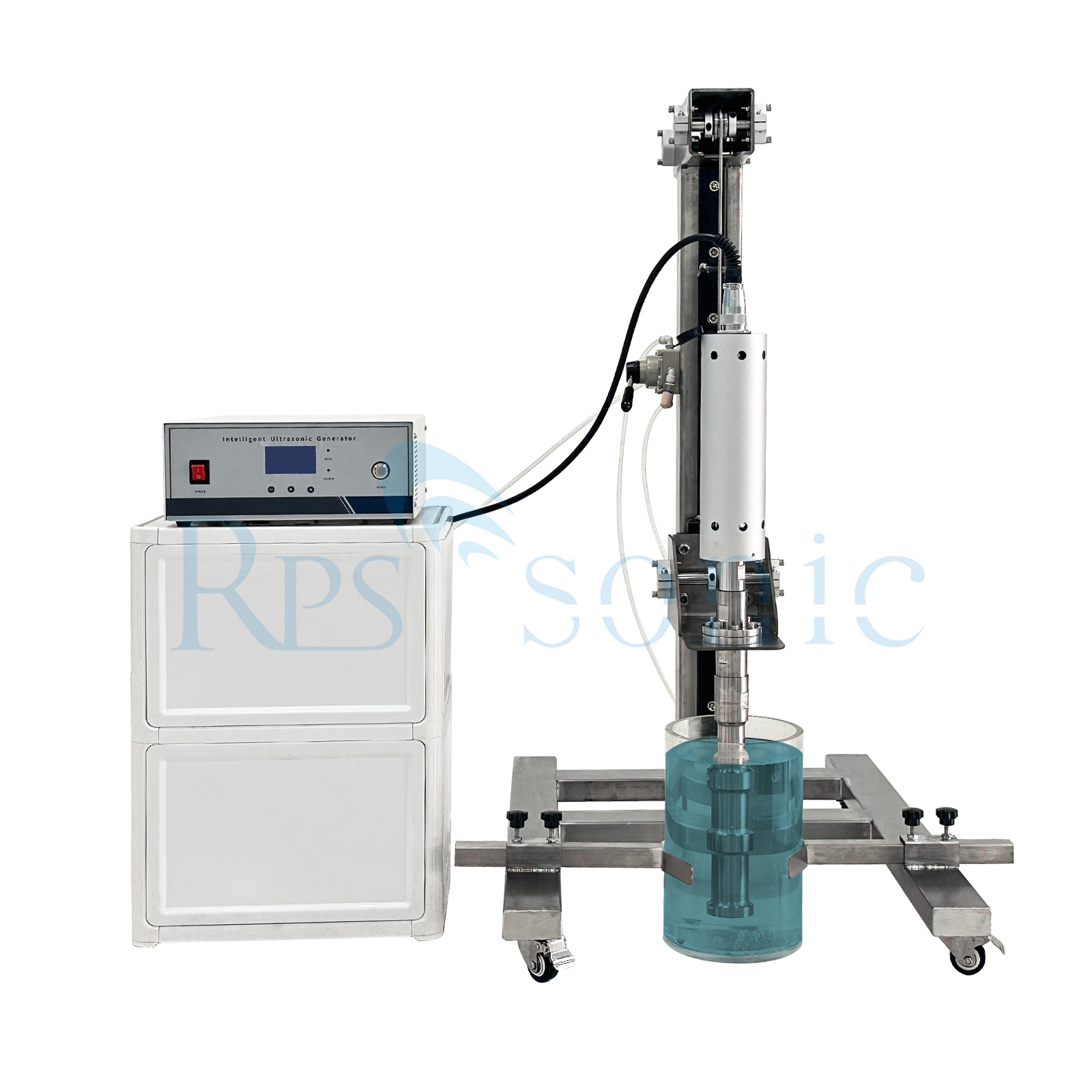 Industrial ultrasonic homogenizer extraction machine with Pneumatic lifting table