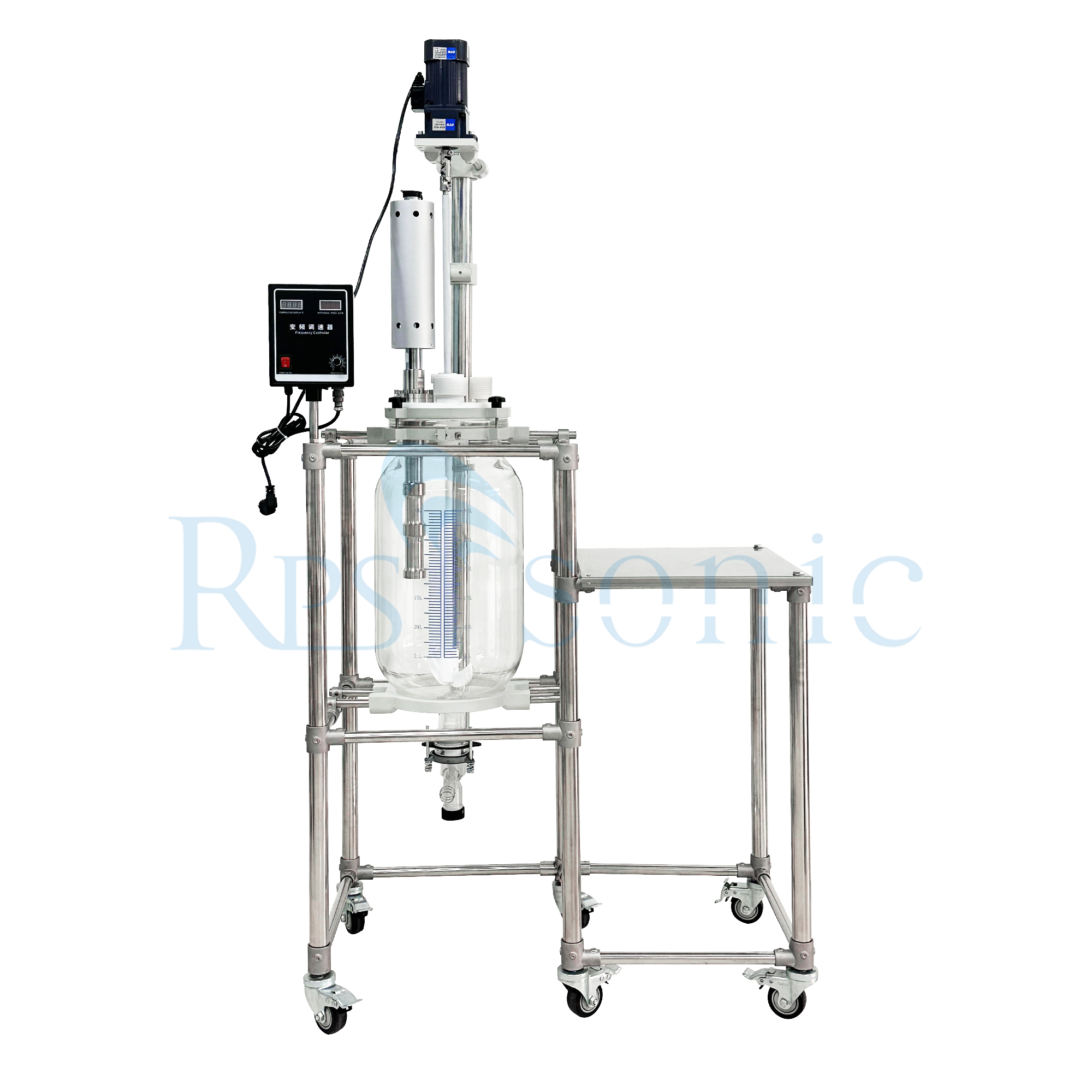 Glass reactor 30L ultrasonic homogenizer emulsification equipment 