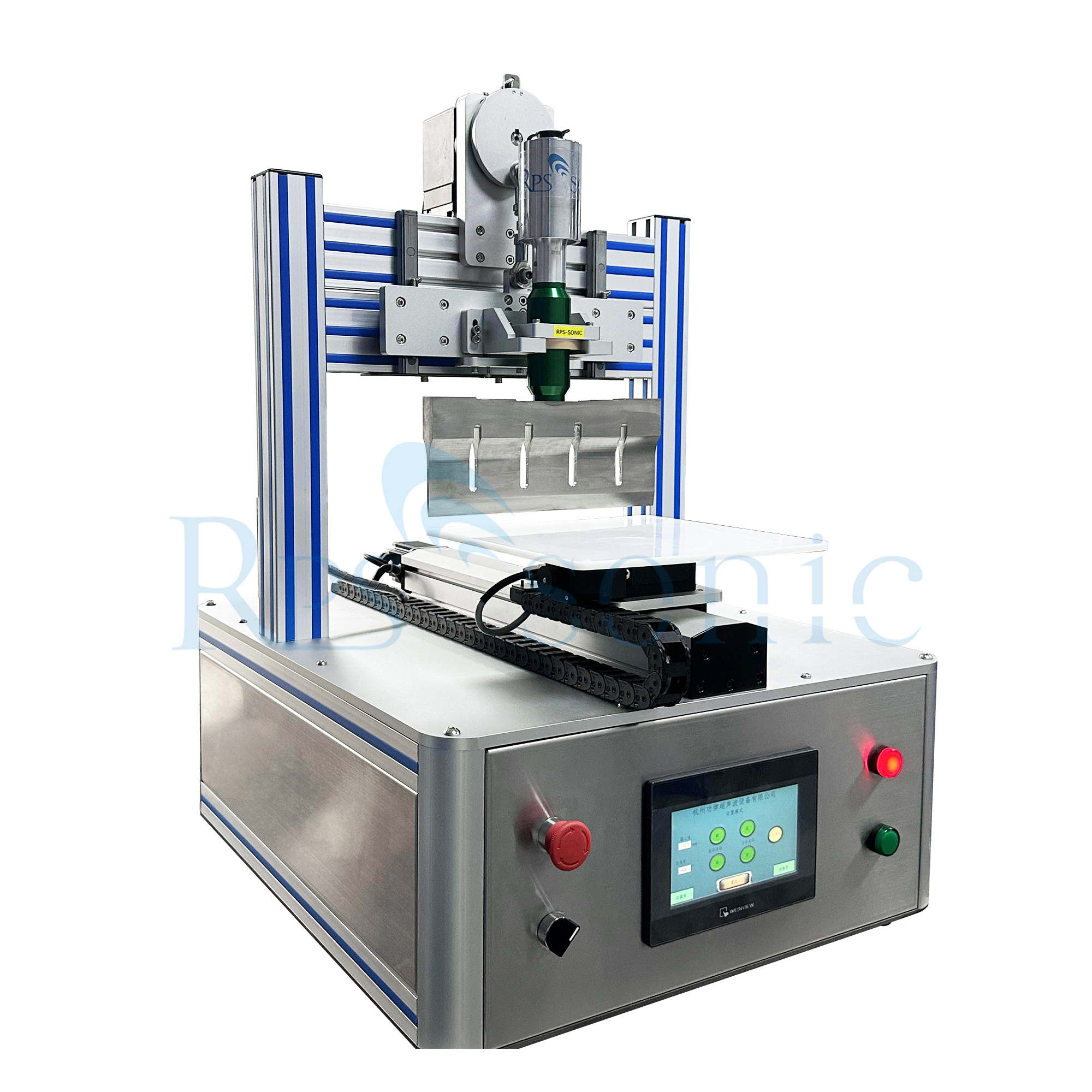 Semi-automatic ultrasonic food cutting machine for ultrasonic cake cutting