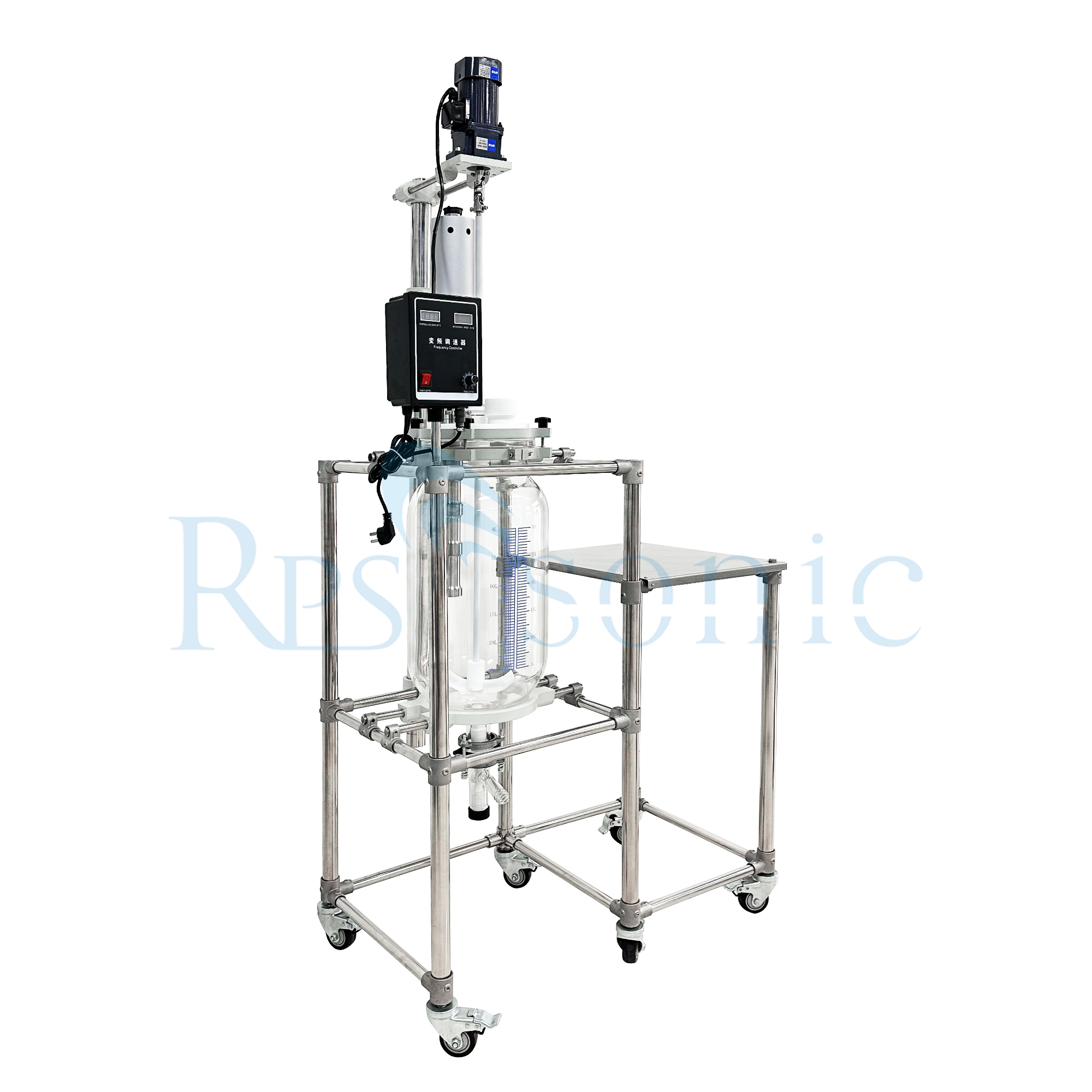 Glass reactor 30L ultrasonic homogenizer emulsification equipment 