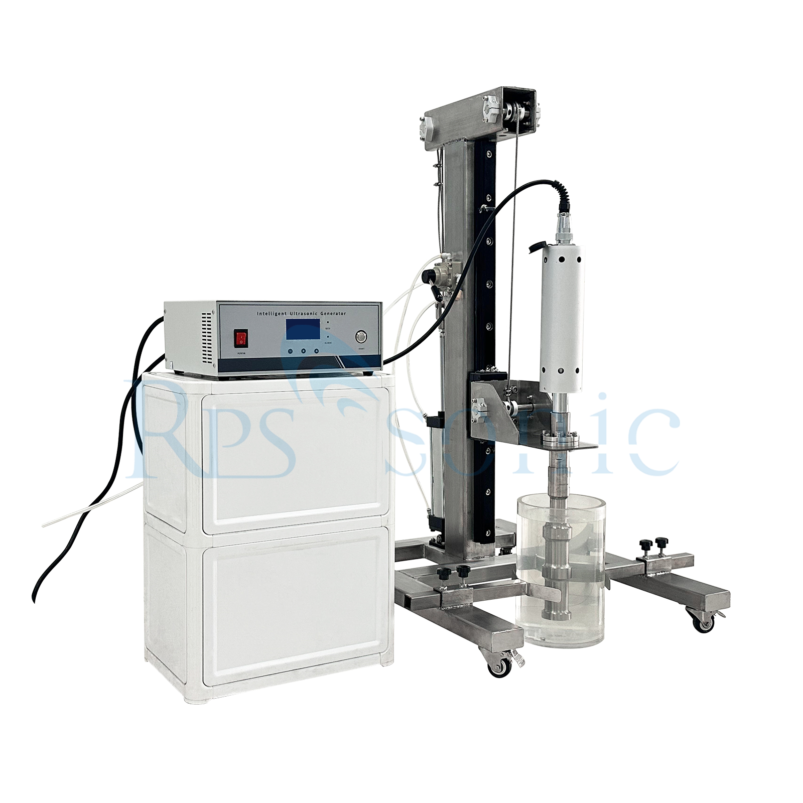 Industrial ultrasonic homogenizer extraction machine with Pneumatic lifting table